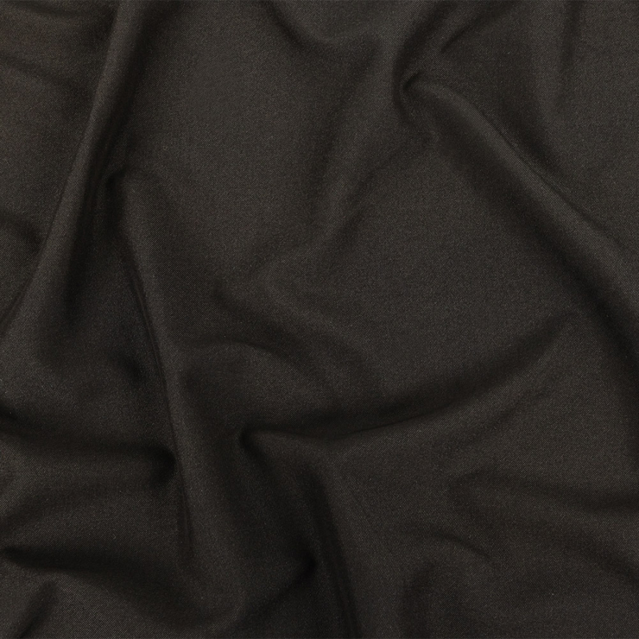 Black Stretch Polyester Twill | Mood Fabrics
