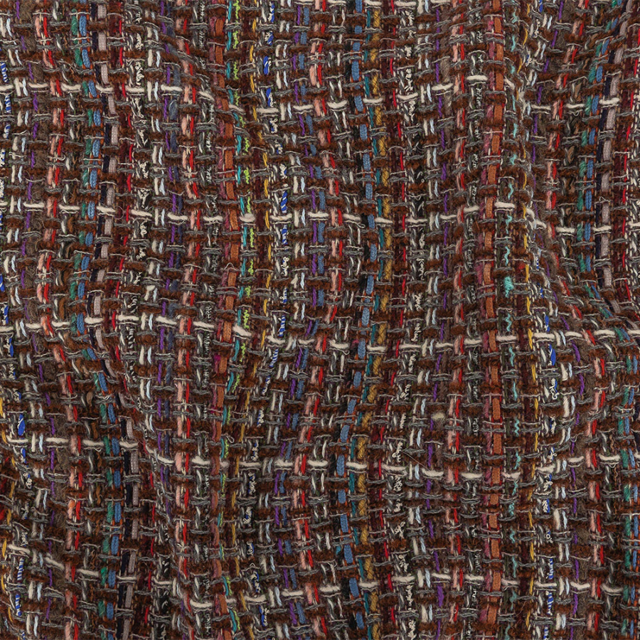 Italian Chocolate Multicolor Blended Wool Tweed | Mood Fabrics
