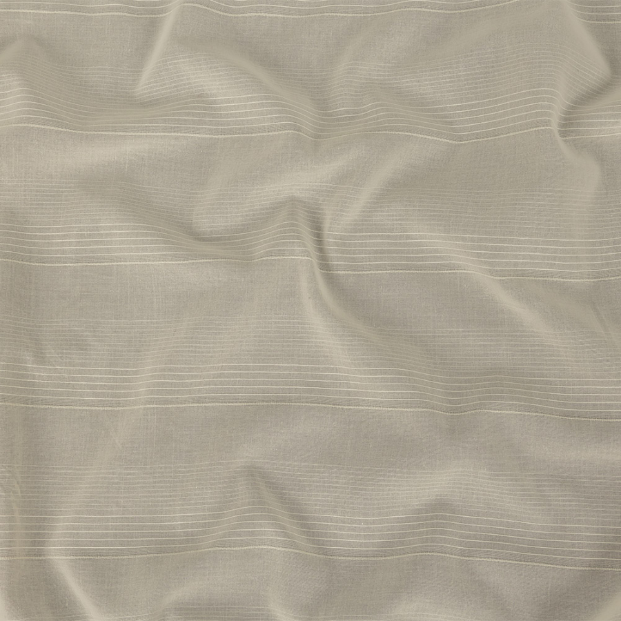 Winter White Gradient Striped Cotton Voile | Mood Fabrics