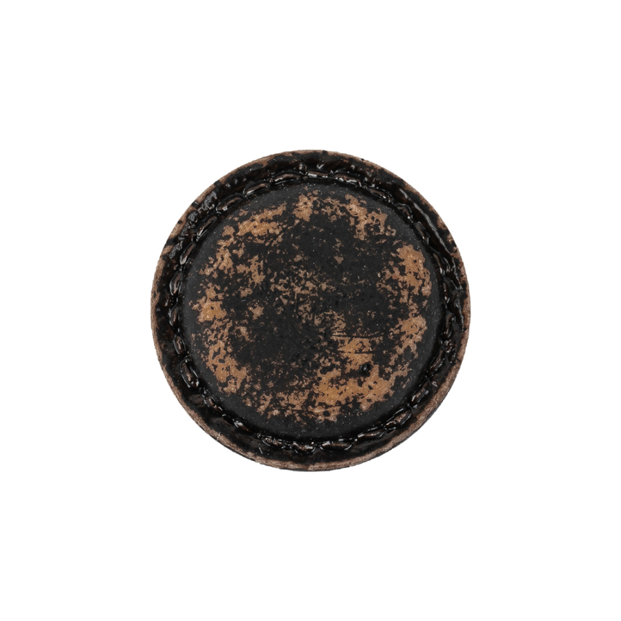 Italian Chocolate Plum and Canteen Weathered Faux Leather Shank Back Button - 34L/21.5mm | Mood Fabrics