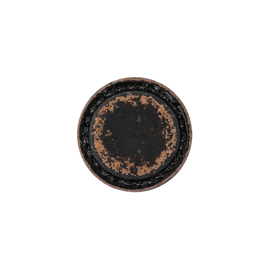 Italian Chocolate Plum and Canteen Weathered Faux Leather Shank Back Button - 28L/18mm | Mood Fabrics