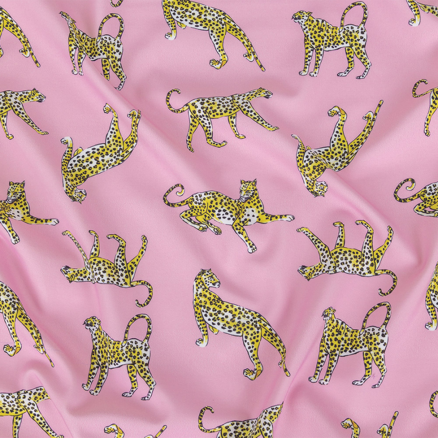 Cradle Pink Cheetahs Caye UV Protective Compression Swimwear Tricot with Aloe Vera Microcapsules | Mood Fabrics