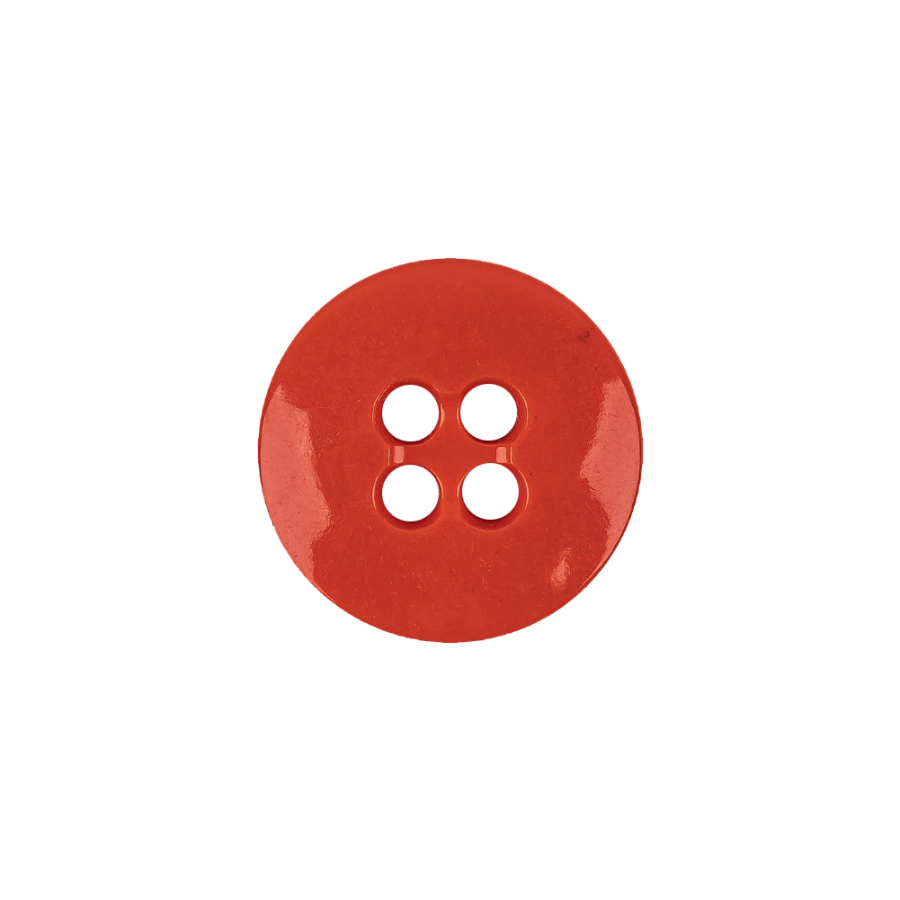 Red Orange Low Convex 4-Hole Plastic Button - 27L/17mm | Mood Fabrics