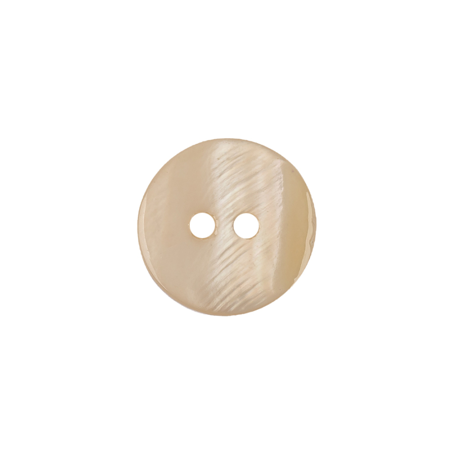 Light Hearted Beige Smooth Top 2-Hole Plastic Button - 24L/15mm | Mood Fabrics