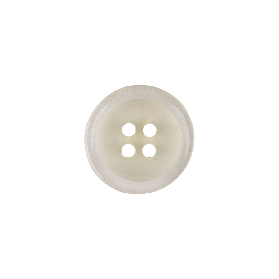 Italian Slightly Tinted Transparent 4-Hole Plastic Button - 24L/15mm | Mood Fabrics