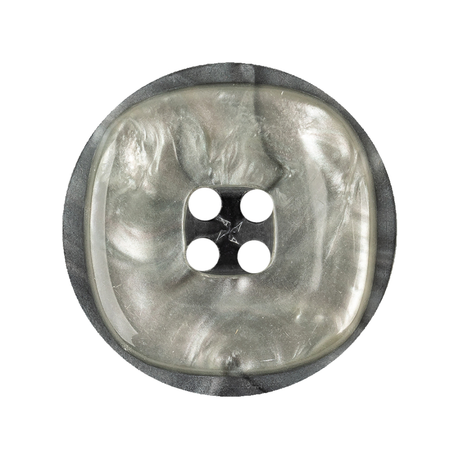 Light Smoke Gray Iridescent 3D Square Circular 4-Hole Button - 44L/28mm | Mood Fabrics