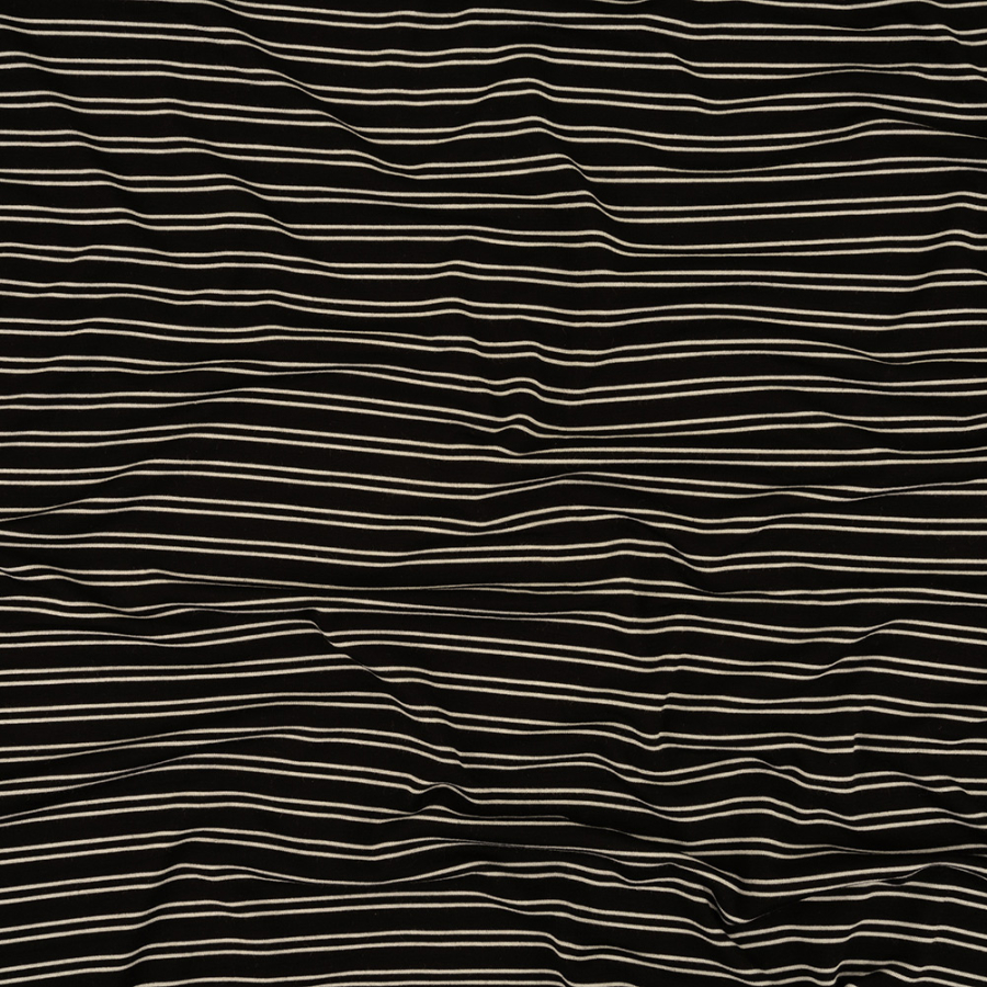 Black and White Striped Stretch Modal Jersey | Mood Fabrics