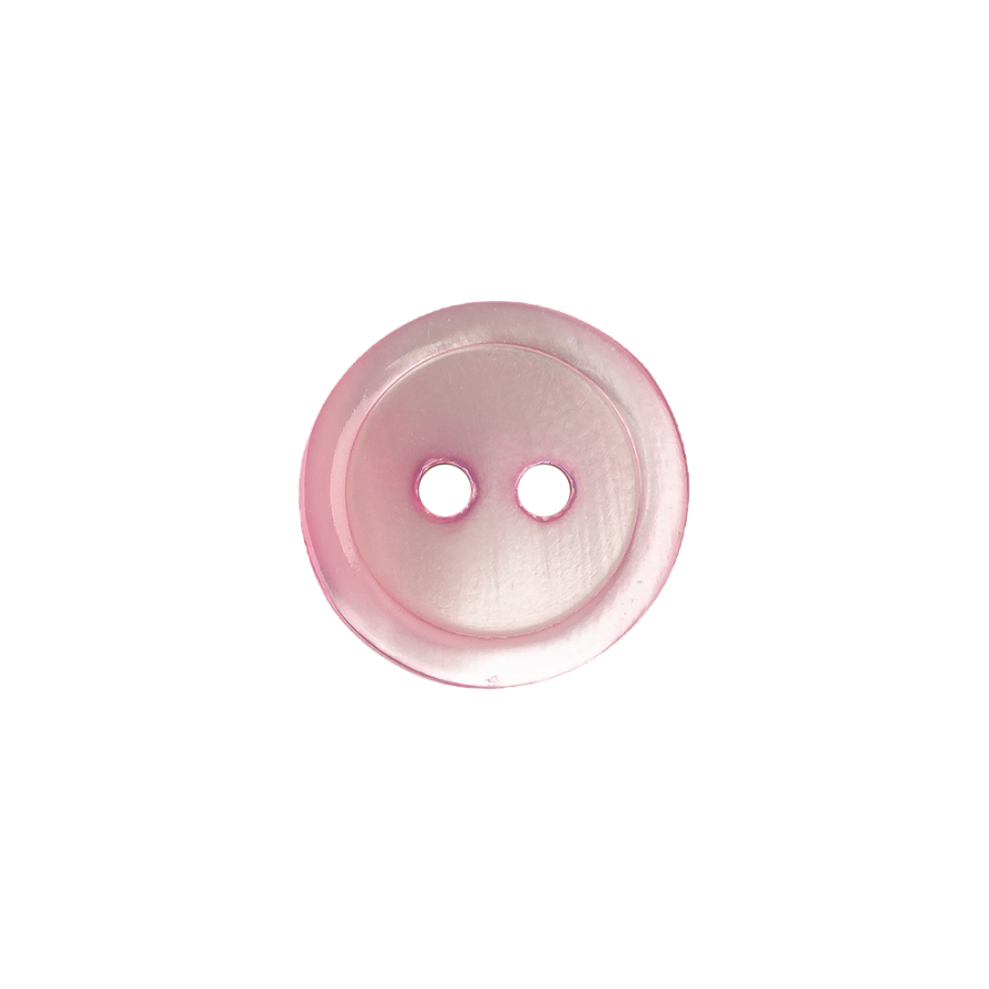 Crocus Pink Moon Shallow Plate 2-Hole Plastic Button - 24L/15mm | Mood Fabrics