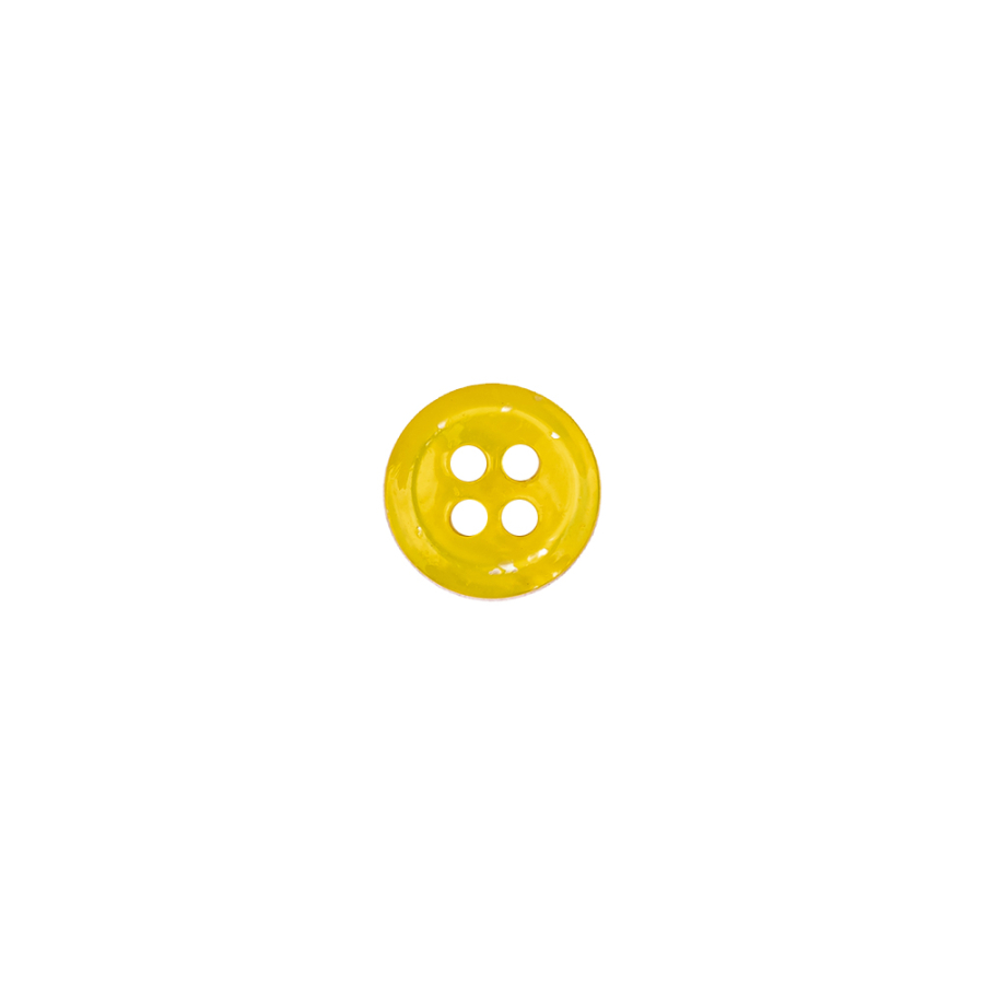 Canary Yellow Iridescent 4-Hole Shell Blouse Button - 14L/9mm | Mood Fabrics