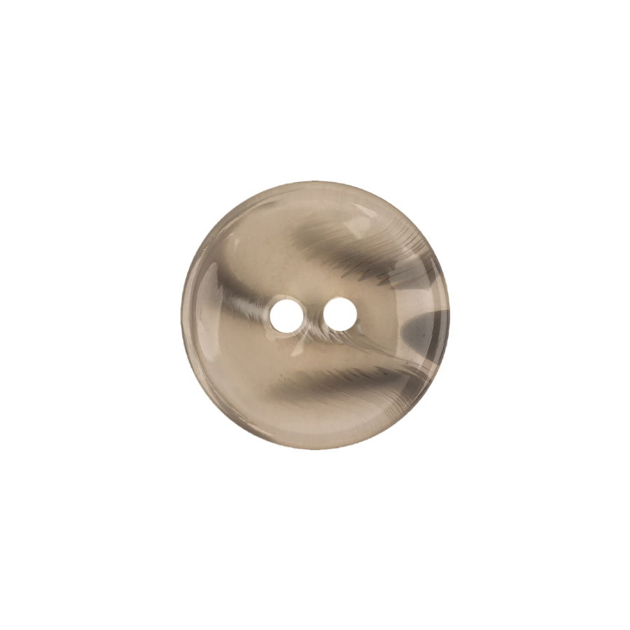 Italian Transparent and Gray Abstract Swirls Narrow Rimmed Plastic Button - 28L/18mm | Mood Fabrics