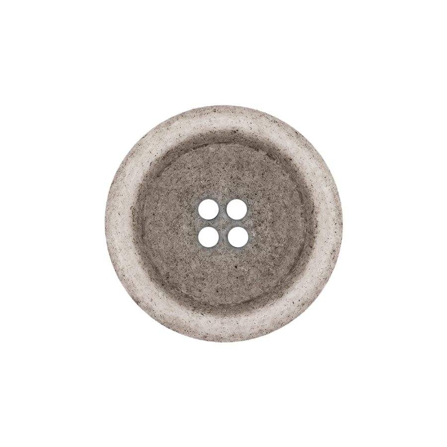 Italian Matte White and Gray Speckled 4-Hole Jacket Button - 36L/23mm | Mood Fabrics