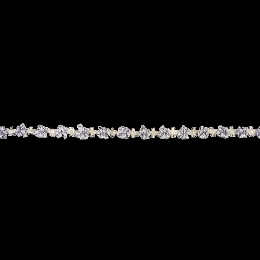 Periwinkle and Lucent White Ribbon Flowers Trim - 0.5 | Mood Fabrics