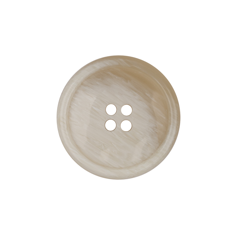 Turtledove and Kelp Striated 4-Hole Plastic Jacket Button - 36L/23mm | Mood Fabrics