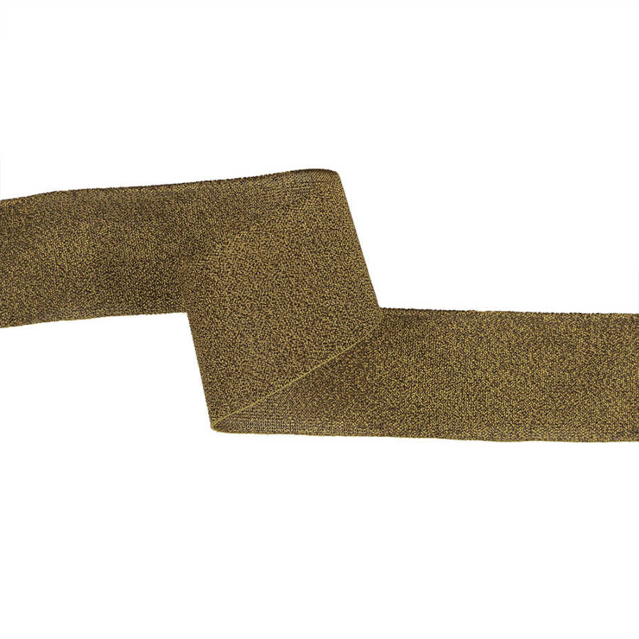 Metallic Gold and Black Crisp Woven Ribbon - 1.375" | Mood Fabrics
