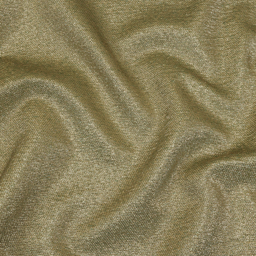 Geode Metallic Mint and Gold Crackle Luxury Brocade | Mood Fabrics