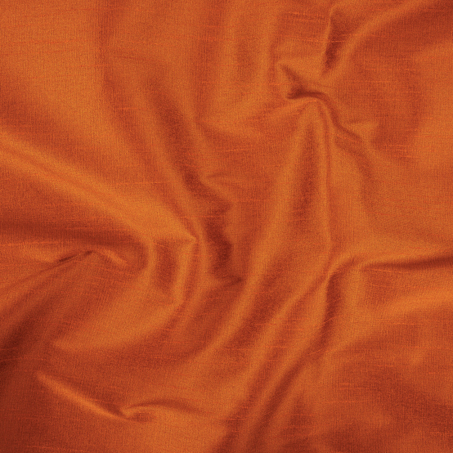 Eirian Rustic Orange Polyester Shantung | Mood Fabrics