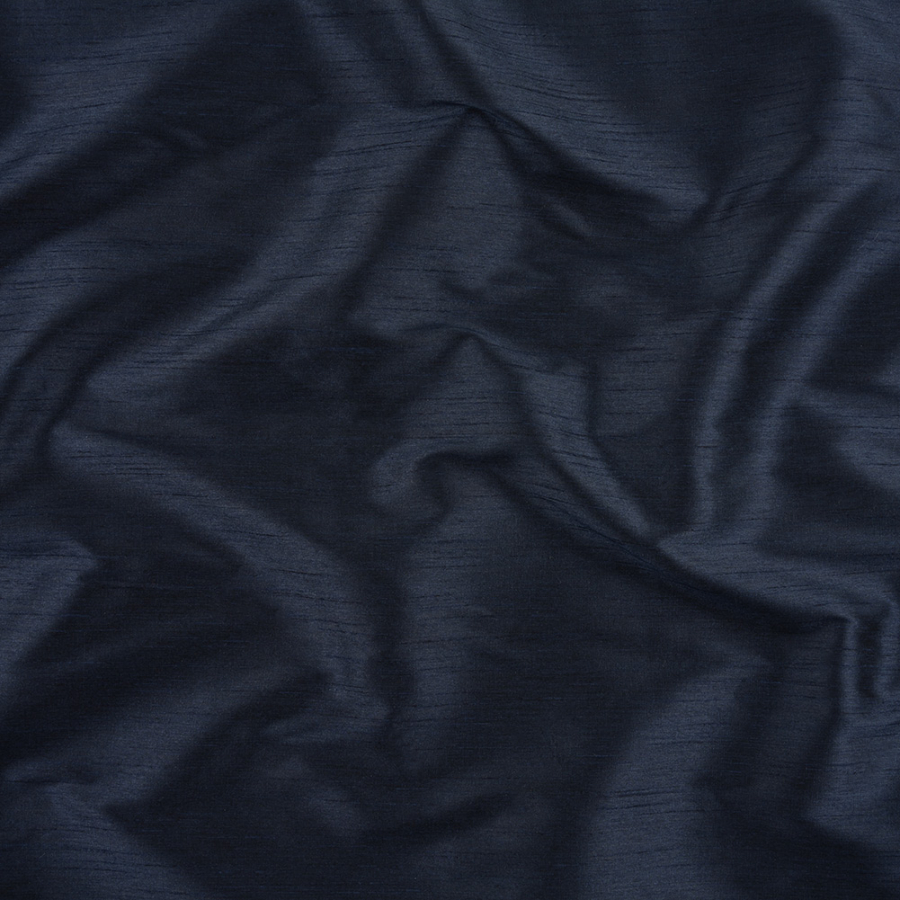Eirian Navy Polyester Shantung | Mood Fabrics