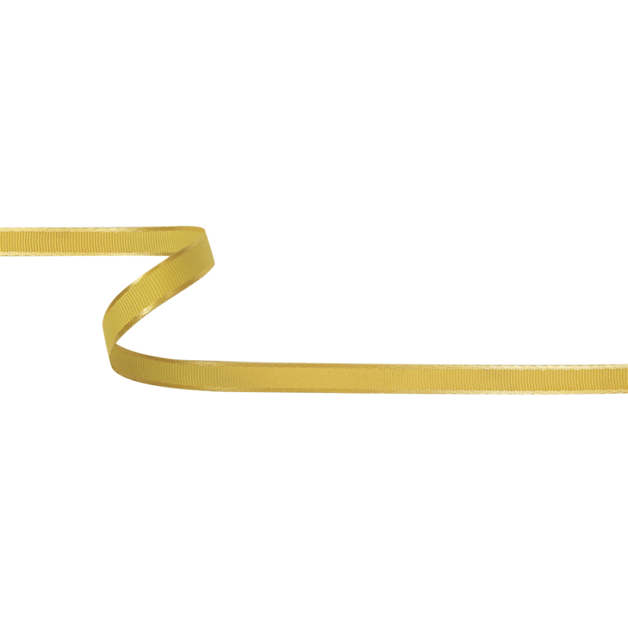 Yellow Satin-Edged Grosgrain Ribbon - 0.375 | Mood Fabrics