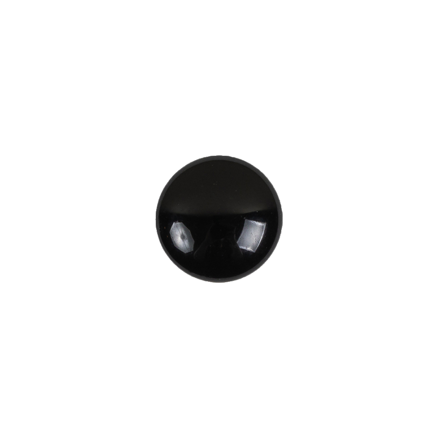 European Black Self Back Glass Button - 18L/11.5mm | Mood Fabrics