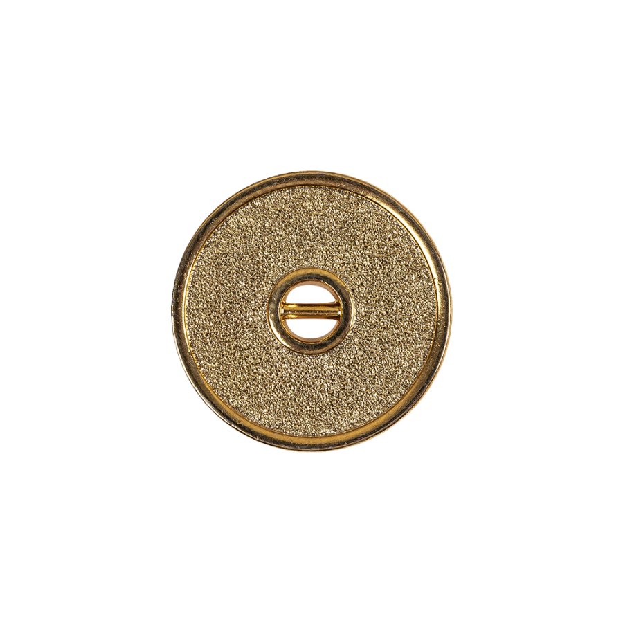 Gold Textured Narrow Rim 2-Hole Metal Button - 30L/19mm | Mood Fabrics