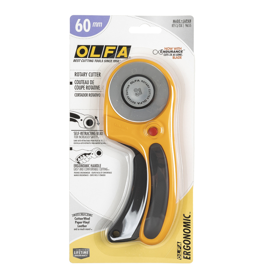Olfa 60mm Ergonomic Rotary Cutter | Mood Fabrics