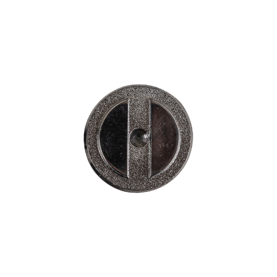 Gunmetal Gray Metallic Screw Head Shank Back Plastic Button - 24L/15mm | Mood Fabrics