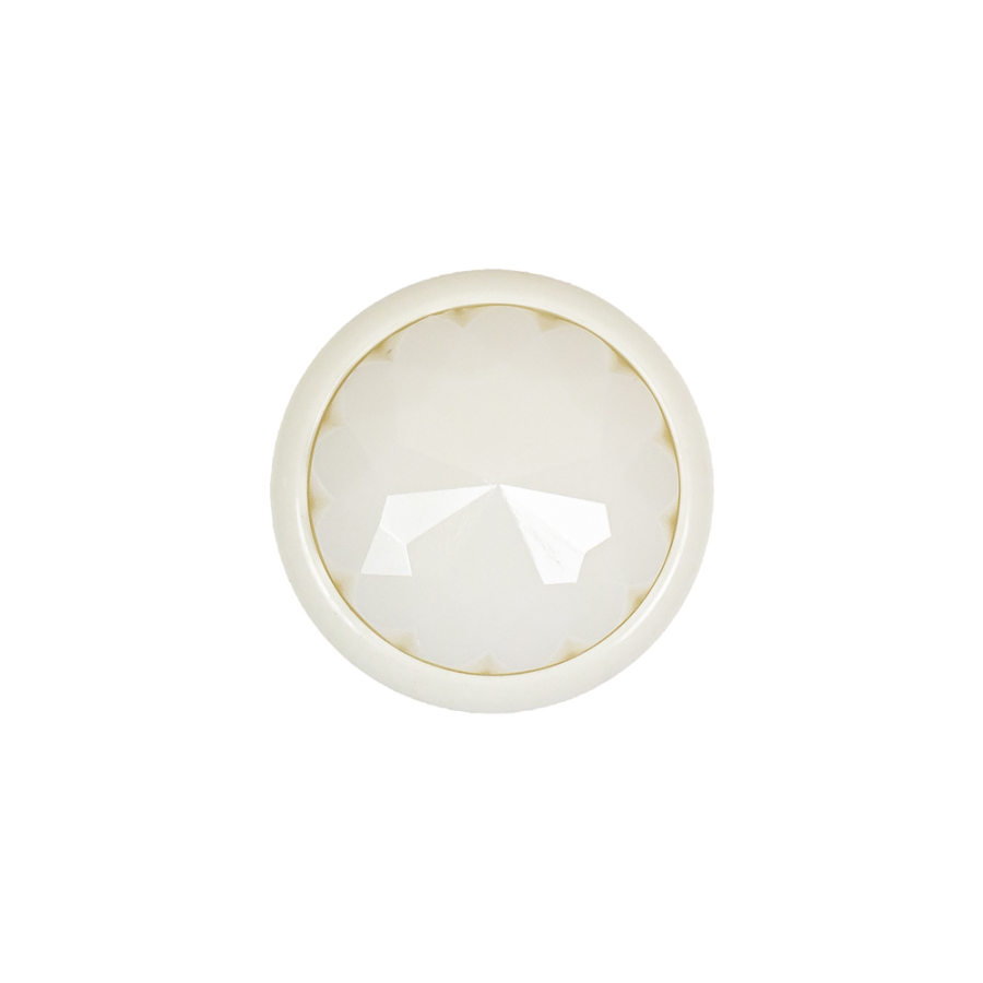 Italian White Faceted Dome Self Back Plastic Button - 30L/19mm | Mood Fabrics