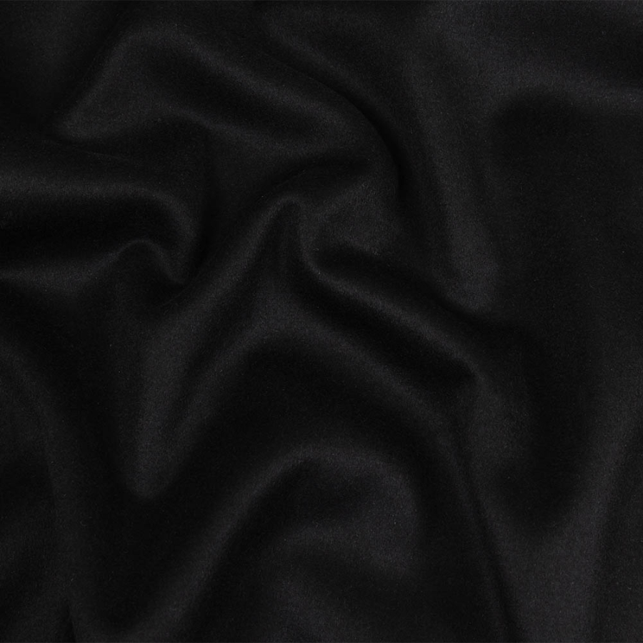 Black Brushed Wool Double Cloth Coating | Mood Fabrics