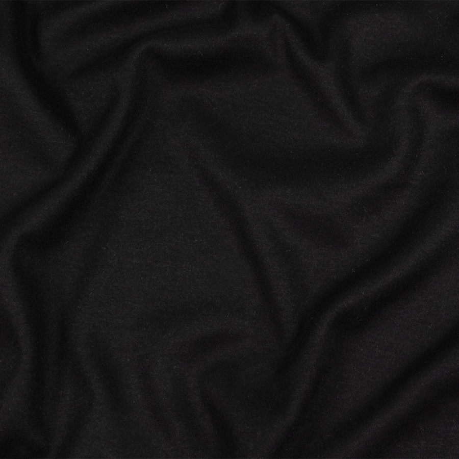 Black Wool Blend Interlock Knit | Mood Fabrics