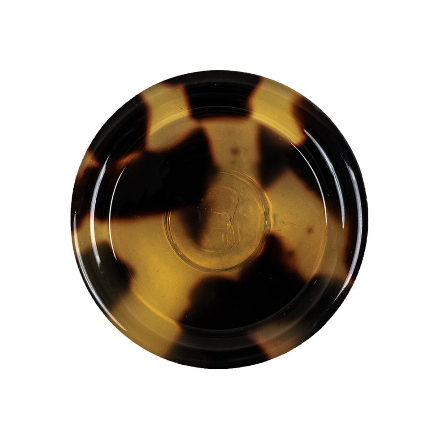 Golden Beige and Black Tortoiseshell Translucent Shank Back Plastic Button - 42L/27mm | Mood Fabrics