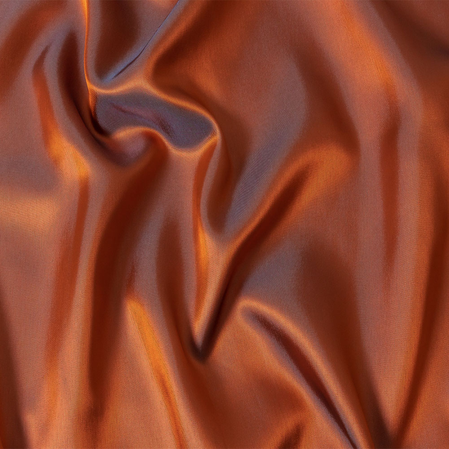 Orange and Aqua Iridescent Twill Lining | Mood Fabrics