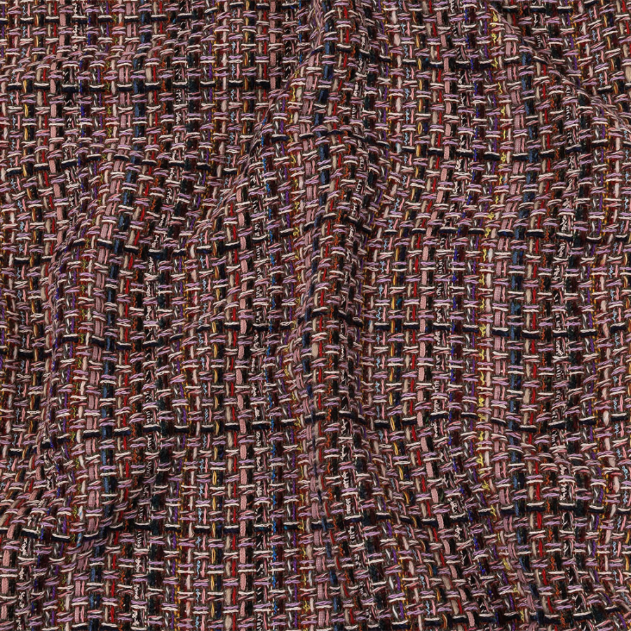 Olive, Burgundy and Deep Well Blended Wool Tweed | Mood Fabrics
