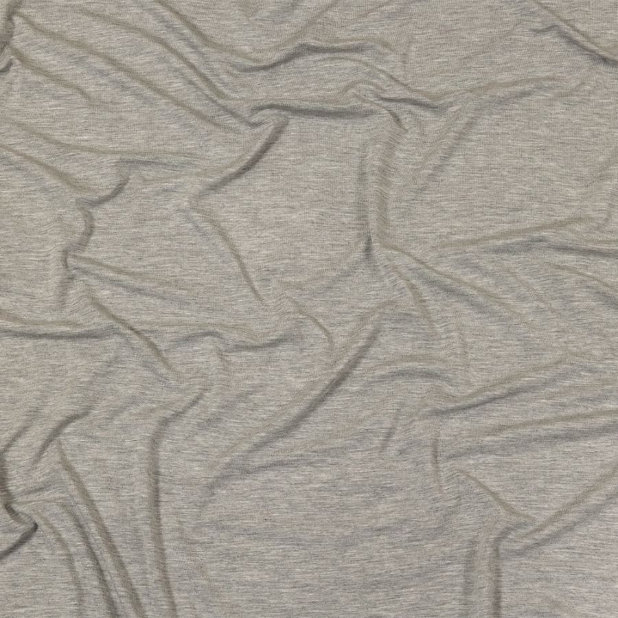 Cyrus Heathered Gray Premium Ultra-Soft Rayon Jersey | Mood Fabrics