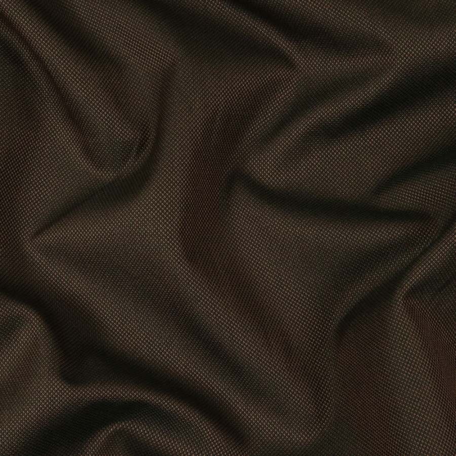 Evergreen and Carafe Basketweave Cotton Shirting | Mood Fabrics