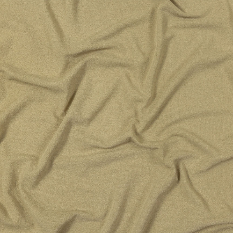 Beige Stretch Polyester Crepe Knit | Mood Fabrics