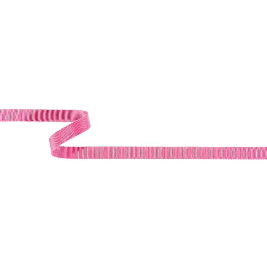 Medium Pink Recycled Polyester Petersham Grosgrain Ribbon - 9mm | Mood Fabrics