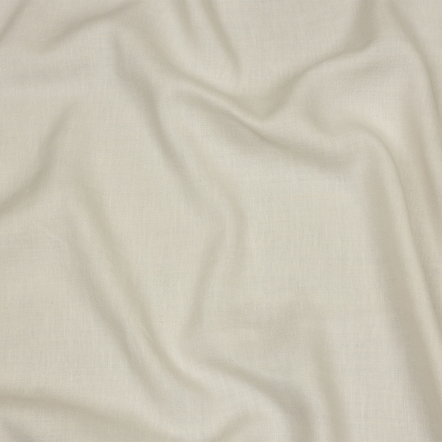 Famous Australian Designer Pastel Parchment Stretch Linen and Viscose Twill Suiting | Mood Fabrics
