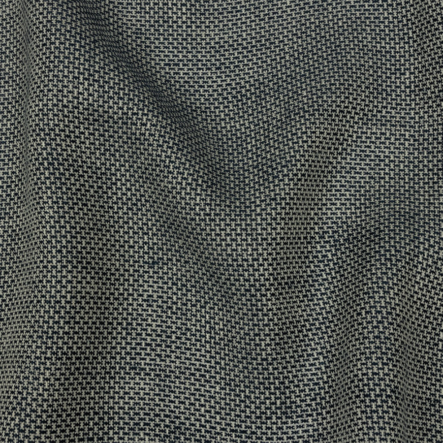 Navy and White Basketweave Linen Woven | Mood Fabrics