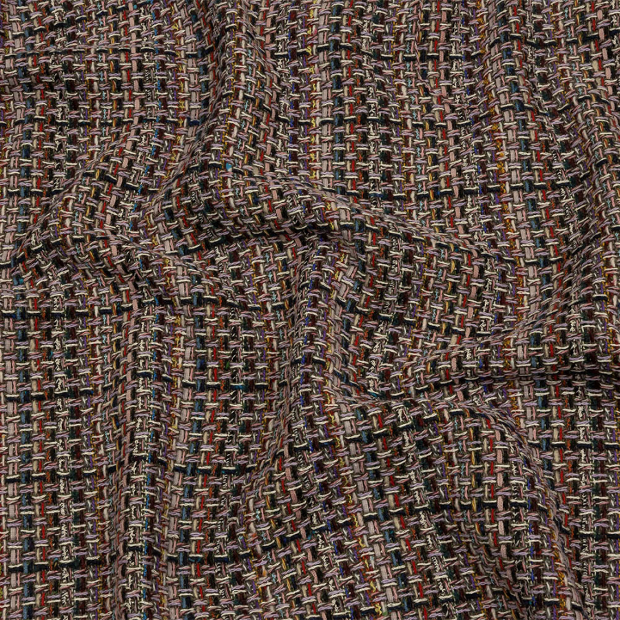 Brown Olive and Multicolor Wool Blend Tweed | Mood Fabrics