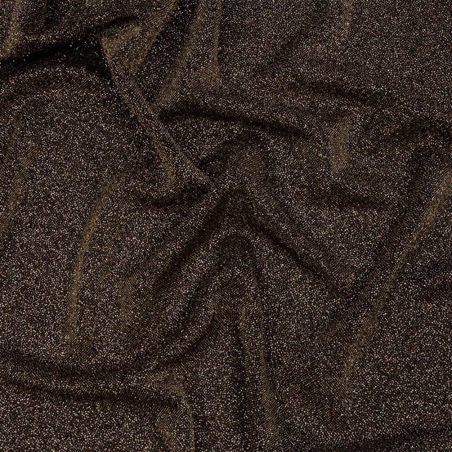 Sun Streams Metallic Gold All-Over Glitter Nylon Knit | Mood Fabrics