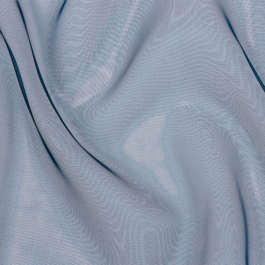 Starlight Navy Polyester Mesh Organza with Silver Glitter | Mood Fabrics