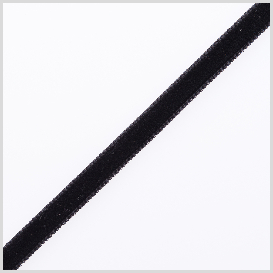 0.25 Black Nylon Velvet Ribbon | Mood Fabrics