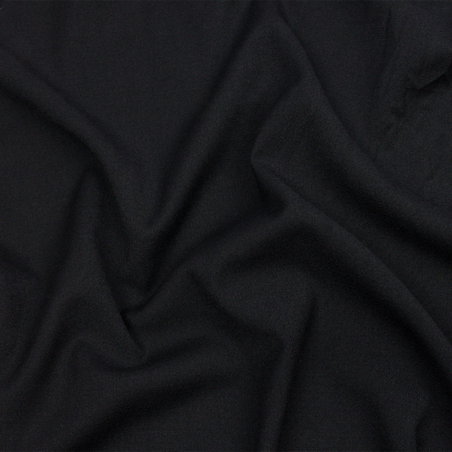 Black Stretch Wool Crepe Suiting | Mood Fabrics