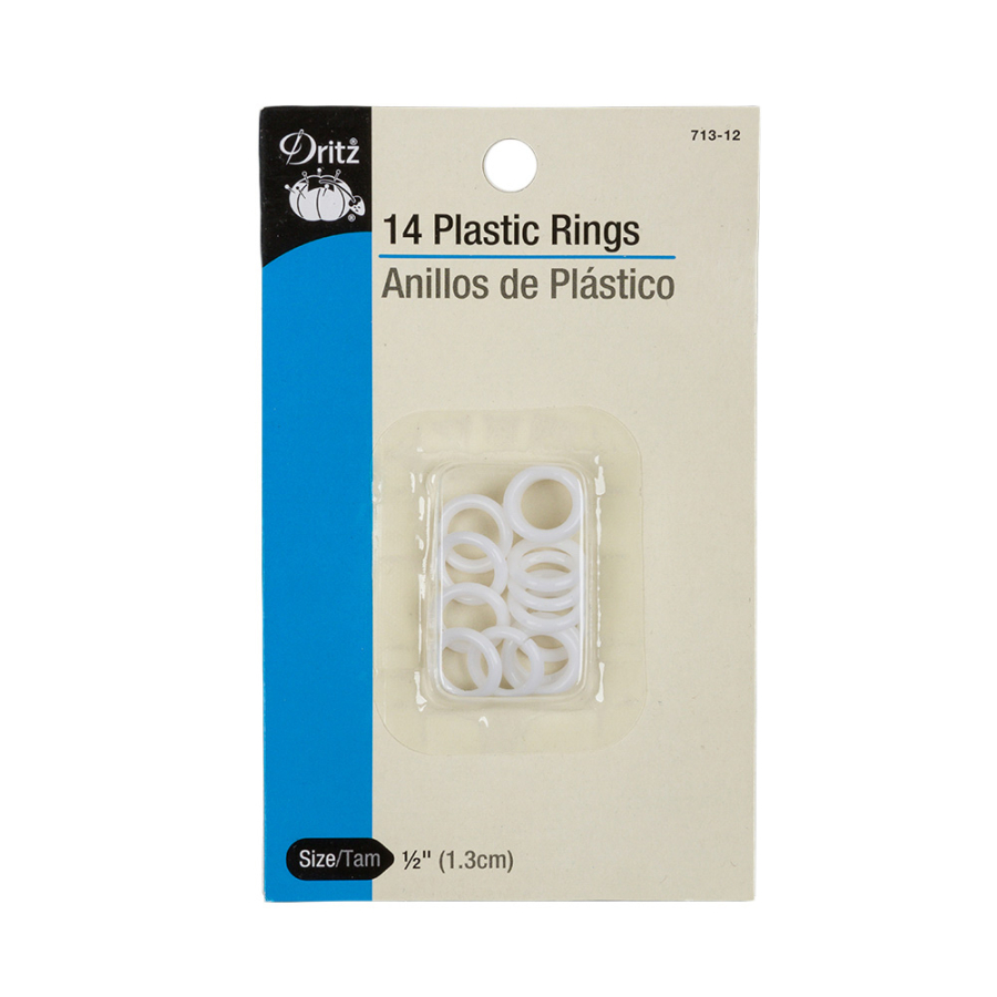 Dritz 14ct White Plastic O-Rings - 0.5" | Mood Fabrics