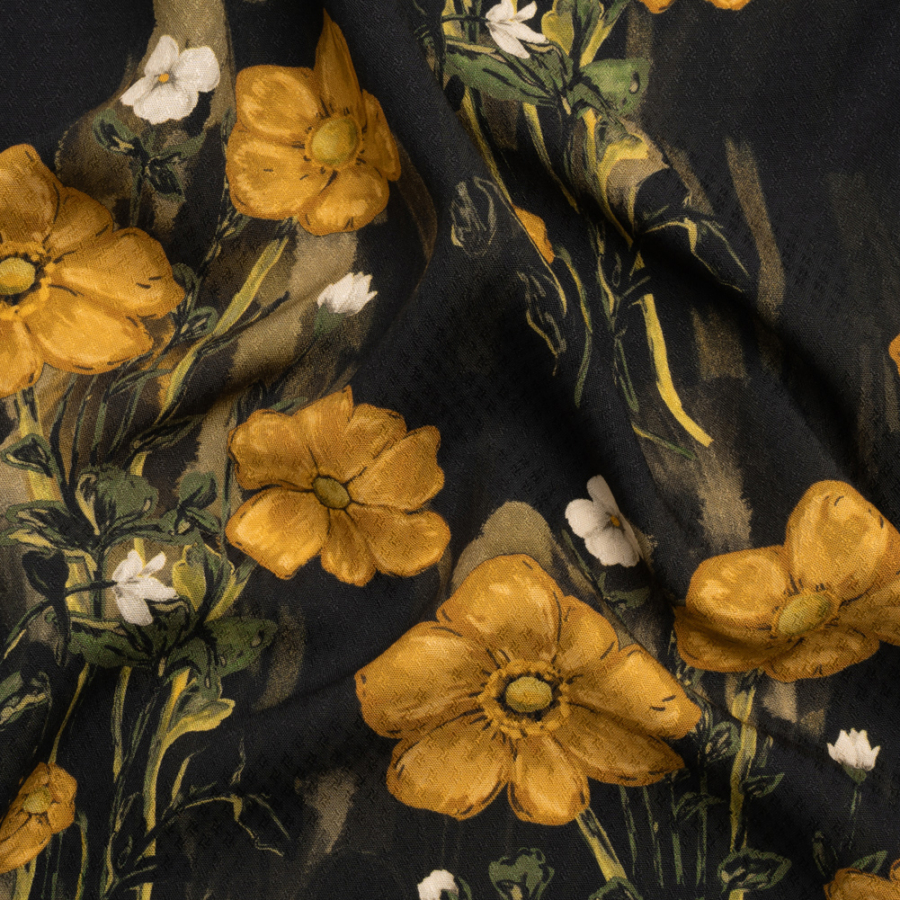 Mood Exclusive Marsh Song Sustainable Viscose Floral Jacquard | Mood Fabrics