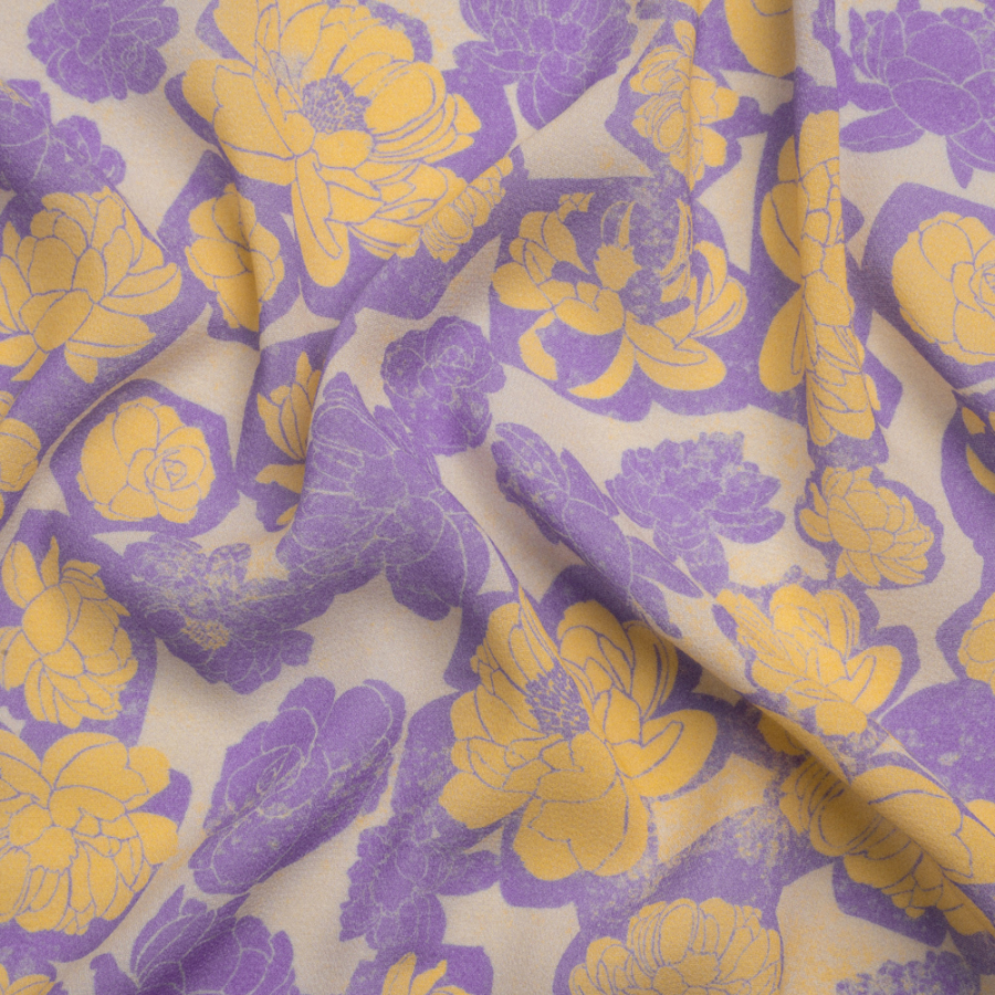 Mood Exclusive Lavender Flowering Floor Viscose Georgette | Mood Fabrics