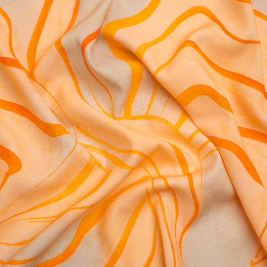 Mood Exclusive Creamsicle Water Works Stretch Sustainable Rayon Batiste | Mood Fabrics