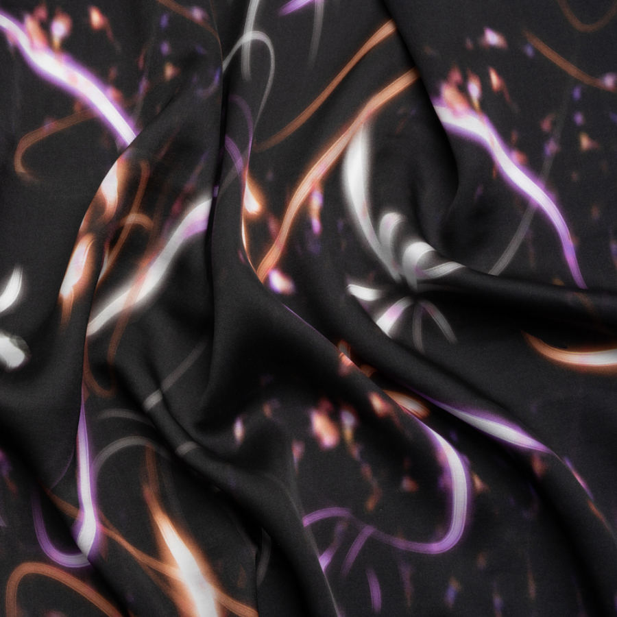 Mood Exclusive Orange Shutter Speed Racer Viscose and Recycled Polyester Satin | Mood Fabrics