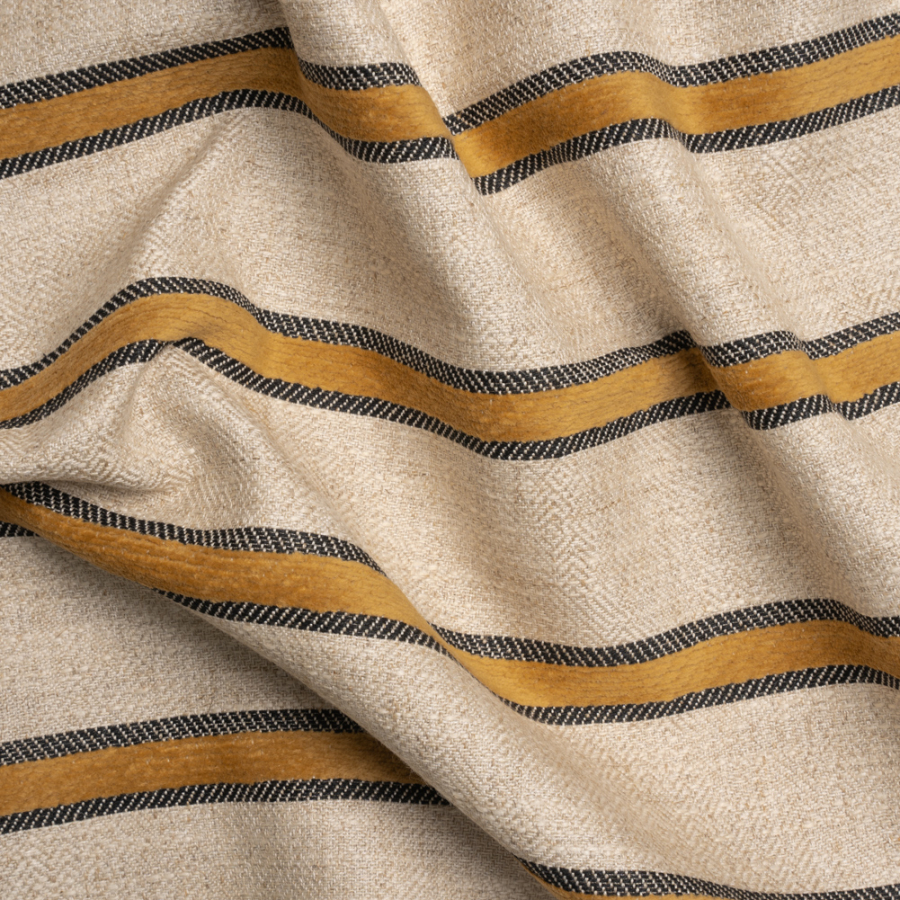 Crypton Inca Chenille Striped Birdseye Upholstery Twill | Mood Fabrics