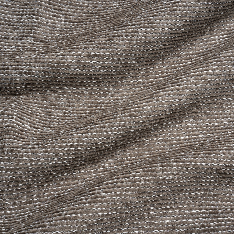 Crypton Pewter Tweedy Stain Resistant Chenille Woven | Mood Fabrics